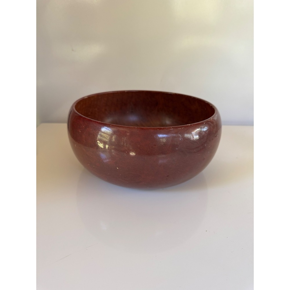 Vintage Rex's Redwood Gifts California Redwood Burl Wood Bowl Eureka CA 8.5 Inch
